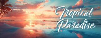 Tropical Paradise Banner - Unique Beach Sunset Photo