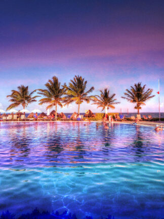 Tropical Pool with Palm Trees