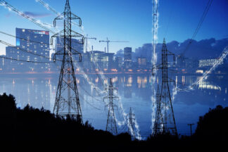 Urban Electrification Concept in Blue - stock photos and royalty-free images