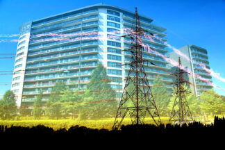 Urban Residential Building Electrification Concept - stock photos and royalty-free images