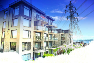 Urban Residential Electrification on White - stock photos and royalty-free images