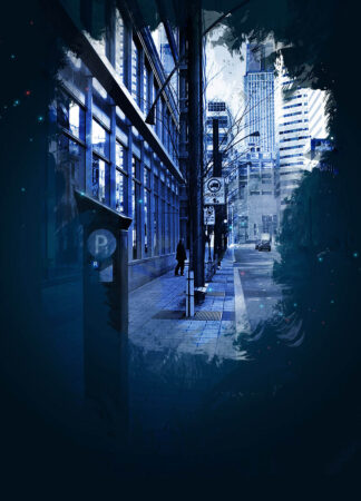 Vertical Blue Urban Street Background