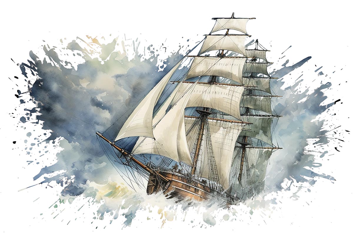 Vintage Nautical Adventure Artwork