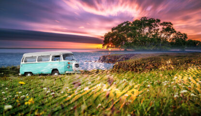 Vintage VW Camper Van Road Trip 08 - stock photos and royalty-free images