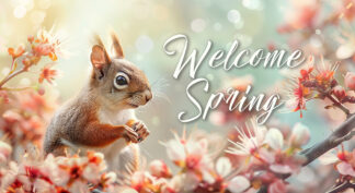 Welcome Spring - Cute Squirrel in Wilderness Photo